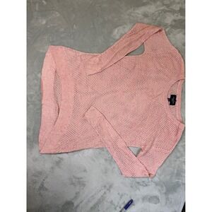 AMERICAN‎ EAGLE Sweater Womens Small Pink Open Knit Confetti Pullover